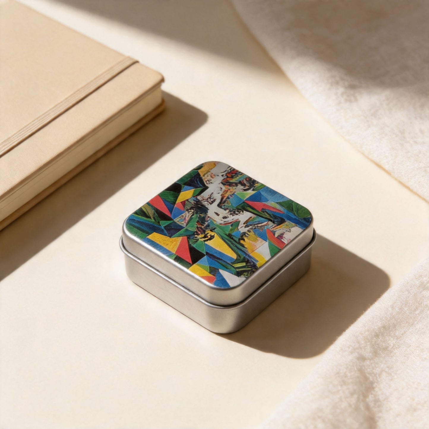 周藝文|日月星《溪山行旅圖》小方盒馬口收納盒 Travelers Among Mountains and Streams Small Square Box Tinplate Storage Box