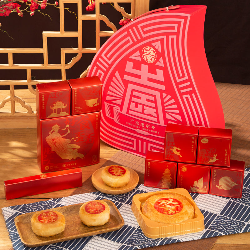 蘇南大紅粿桃月餅禮盒中秋月餅送禮禮盒