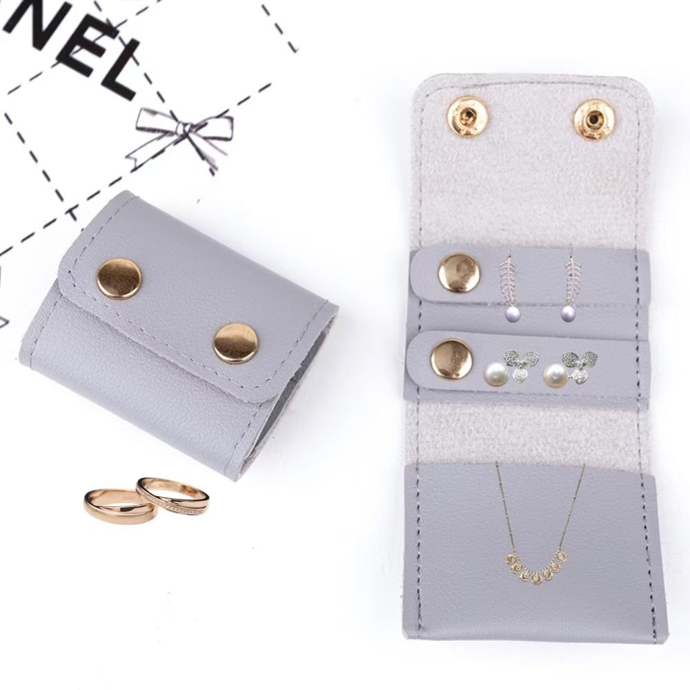皮質多功能創意便攜時尚首飾袋旅行珠寶首飾收納迷你包 Multifunctional Creative Portable Stylish Leather Jewelry Pouch, Mini Travel Jewelry Storage Bag