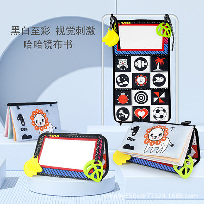 寶寶哈哈鏡早教布書啟蒙認知牙膠響紙可折疊布書玩具0-2歲 Baby Fun Mirror Early Education Cloth Book, Enlightenment Cognitive Teether Crinkle Paper Foldable Cloth Book Toy for 0-2 Years Old