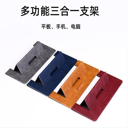 皮革桌面折疊商務支架適用於手機平板筆記本電腦支撐 Leather Foldable Desktop Business Stand, Compatible with Phones, Tablets and Laptops