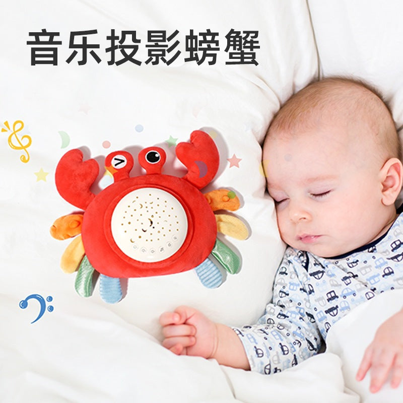 嬰兒安撫睡眠玩偶音樂毛絨玩具哄睡螃蟹星空投影玩具 Baby Soothing Sleep Doll, Musical Plush Toy, Sleep-soothing Crab Starry Sky Projection Toy