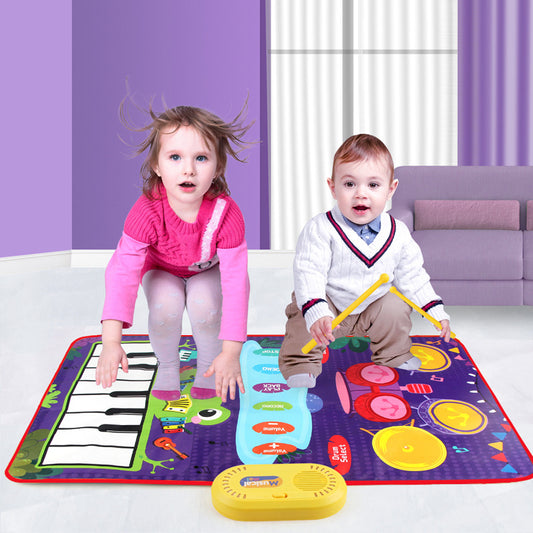 兒童早教架子鼓音樂毯觸摸式鋼琴墊爵士鼓益智玩具 Kids Early Education Drum Set Music Mat, Touch-Style Piano Pad Jazz Drum Educational Toy