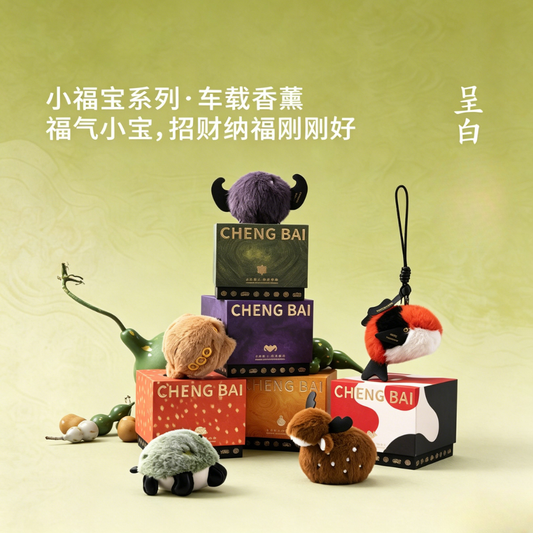 呈白小福寶毛絨香氛玩偶車載香薰香掛包包掛飾 CHENG BAI Xiaofubao Plush Fragrance Doll Car Fragrance Hanging Bag Decoration