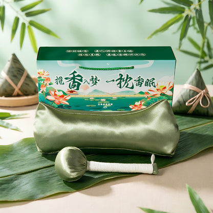 清涼一夏創意伴手禮套裝艾香枕艾草錘組合企業送員工禮品定制logo端午禮品 Cool Summer Creative Hand Gift Set with Ai Xiang Pillow and Ai Cao Hammer Combination, Enterprise Gifts for Employees, Customized Logo Dragon Boat Festival Gifts