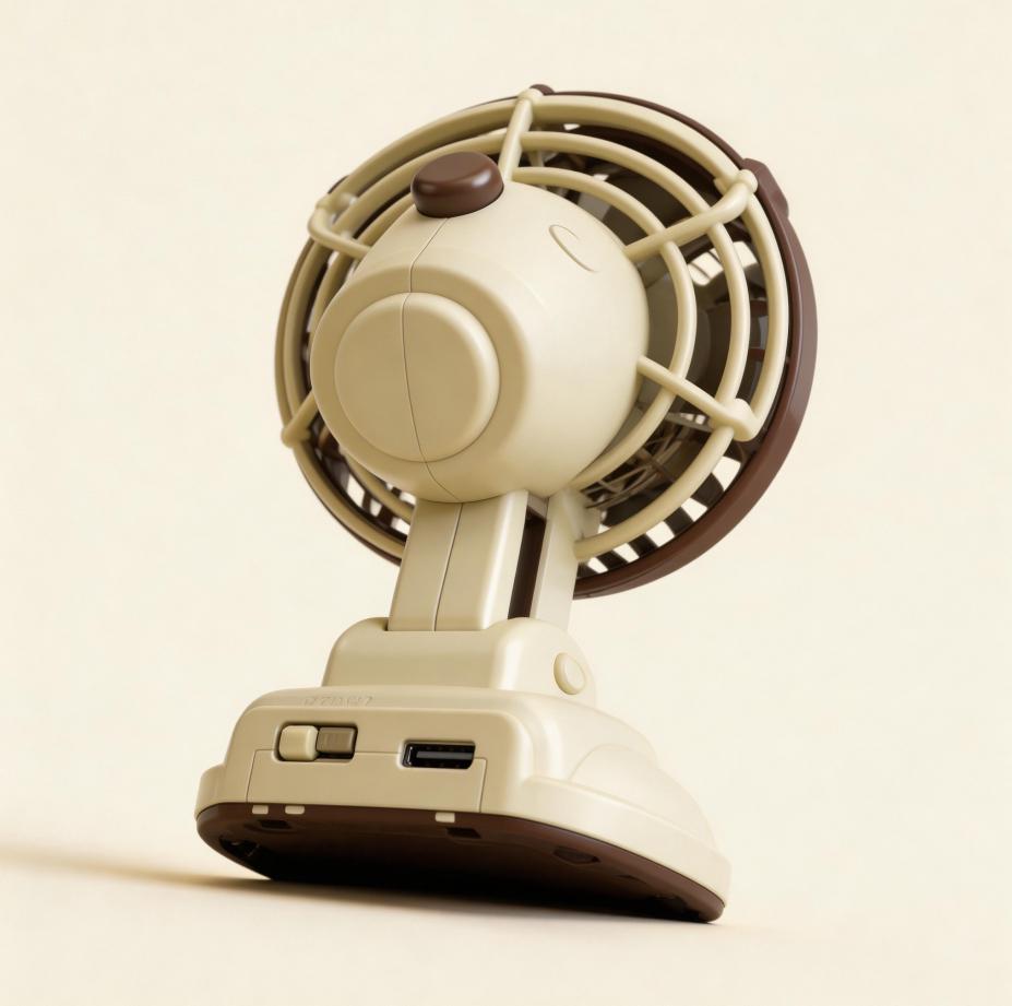 掌心的小可愛～mini 復古造型隨身便攜大風力充電小風扇 Little cutie for your palm–Mini retrostyle portable rechargeable fan with strong airflow