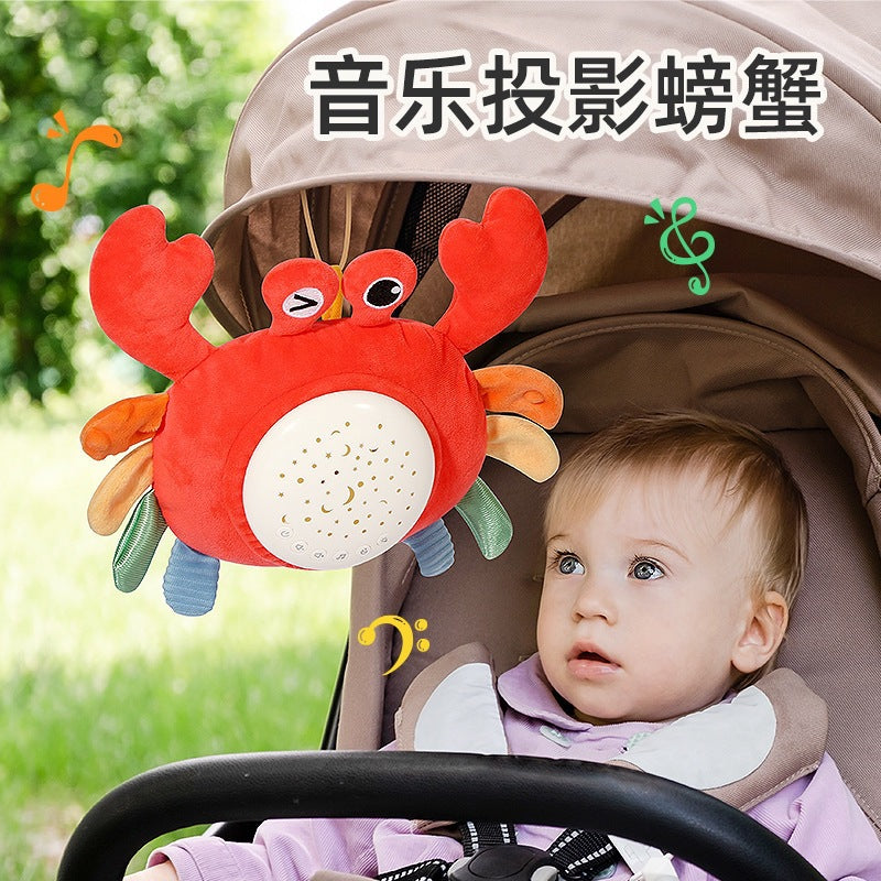 嬰兒安撫睡眠玩偶音樂毛絨玩具哄睡螃蟹星空投影玩具 Baby Soothing Sleep Doll, Musical Plush Toy, Sleep-soothing Crab Starry Sky Projection Toy