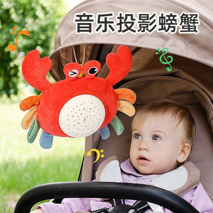 嬰兒安撫睡眠玩偶音樂毛絨玩具哄睡螃蟹星空投影玩具 Baby Soothing Sleep Doll, Musical Plush Toy, Sleep-soothing Crab Starry Sky Projection Toy