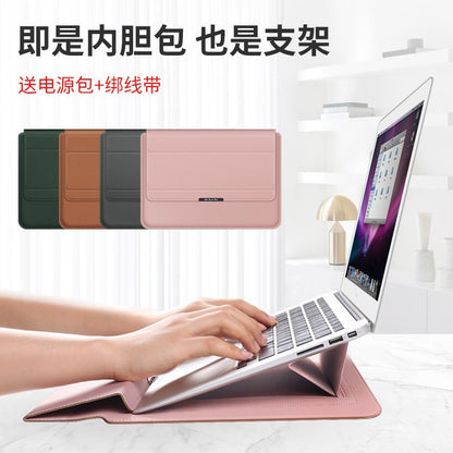 適用華為蘋果筆記本內膽包15.6寸MacBookAir電腦包13-14寸支架保護套 13-14/15.6 Inch Laptop Sleeve with Stand for MacBook Air & Huawei Laptops