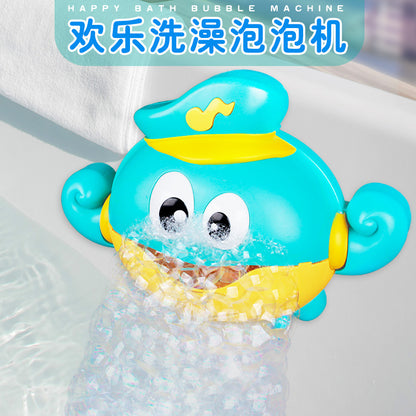 沐浴卡通音樂電動章魚泡泡機寶寶沐浴青蛙螃蟹吐泡泡洗澡浴室玩具 Electric Octopus Bubble Maker with Music, Kids Bath Frog Crab Bubble Toy for Shower & Bathtub