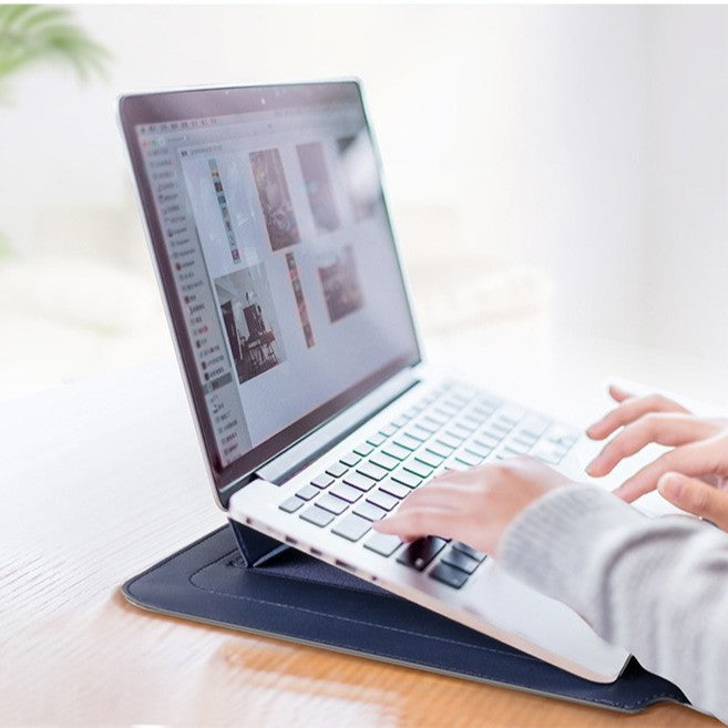 適用華為蘋果筆記本內膽包15.6寸MacBookAir電腦包13-14寸支架保護套 13-14/15.6 Inch Laptop Sleeve with Stand for MacBook Air & Huawei Laptops