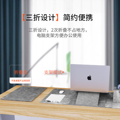 新款多功能辦公桌墊筆記本電腦支架酒店桌墊折疊辦公桌墊商務禮品 Foldable Multifunctional Desk Mat with Laptop Stand, Business Gift for Hotel & Office