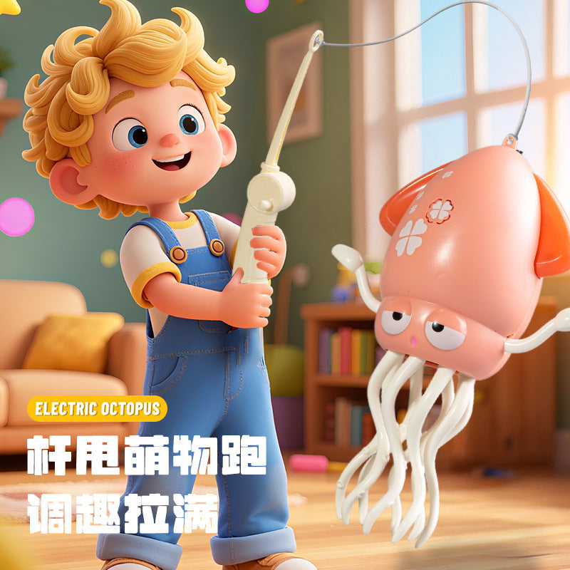 魔性跳舞章魚電動魷魚感應逃跑避障八爪魚兒童解壓釣魚玩具 Magic Dancing Octopus, Electric Squid Induction Escape Obstacle-Avoiding Octopus Kids Stress Relief Fishing Toy