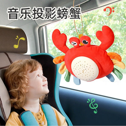 嬰兒安撫睡眠玩偶音樂毛絨玩具哄睡螃蟹星空投影玩具 Baby Soothing Sleep Doll, Musical Plush Toy, Sleep-soothing Crab Starry Sky Projection Toy