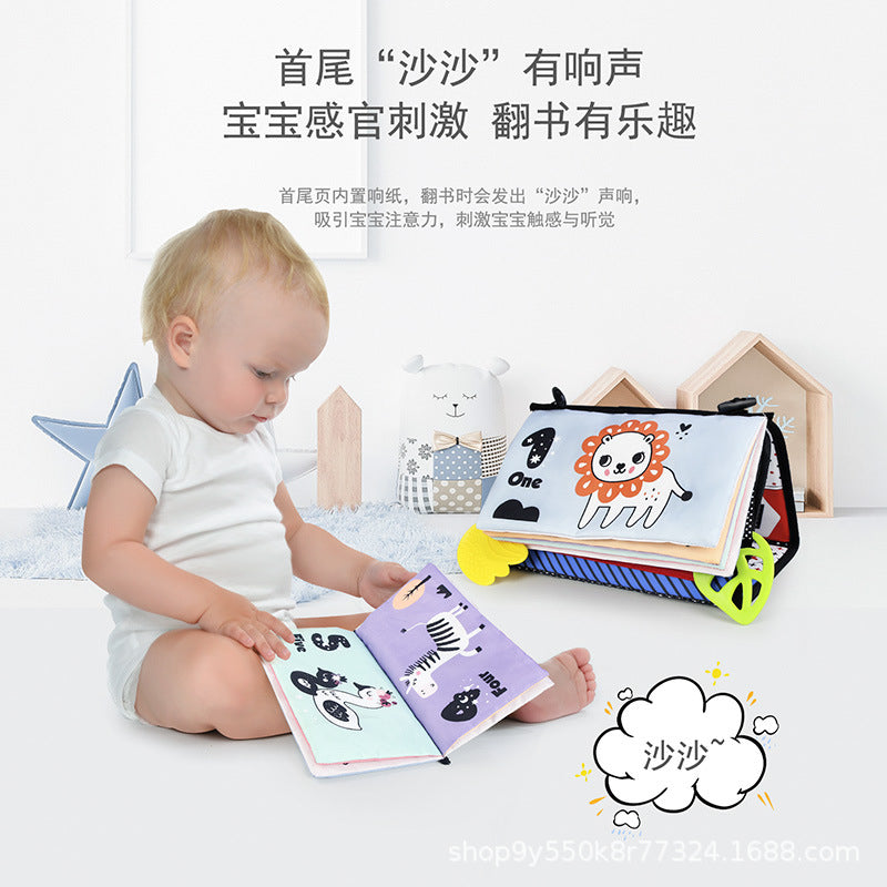 寶寶哈哈鏡早教布書啟蒙認知牙膠響紙可折疊布書玩具0-2歲 Baby Fun Mirror Early Education Cloth Book, Enlightenment Cognitive Teether Crinkle Paper Foldable Cloth Book Toy for 0-2 Years Old