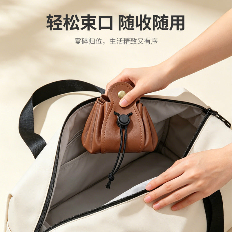皮革骰子包抽繩束口袋收納包珠寶袋零錢收納袋 Leather dice bag drawstring pouch storage bag jewelry bag coin pouch
