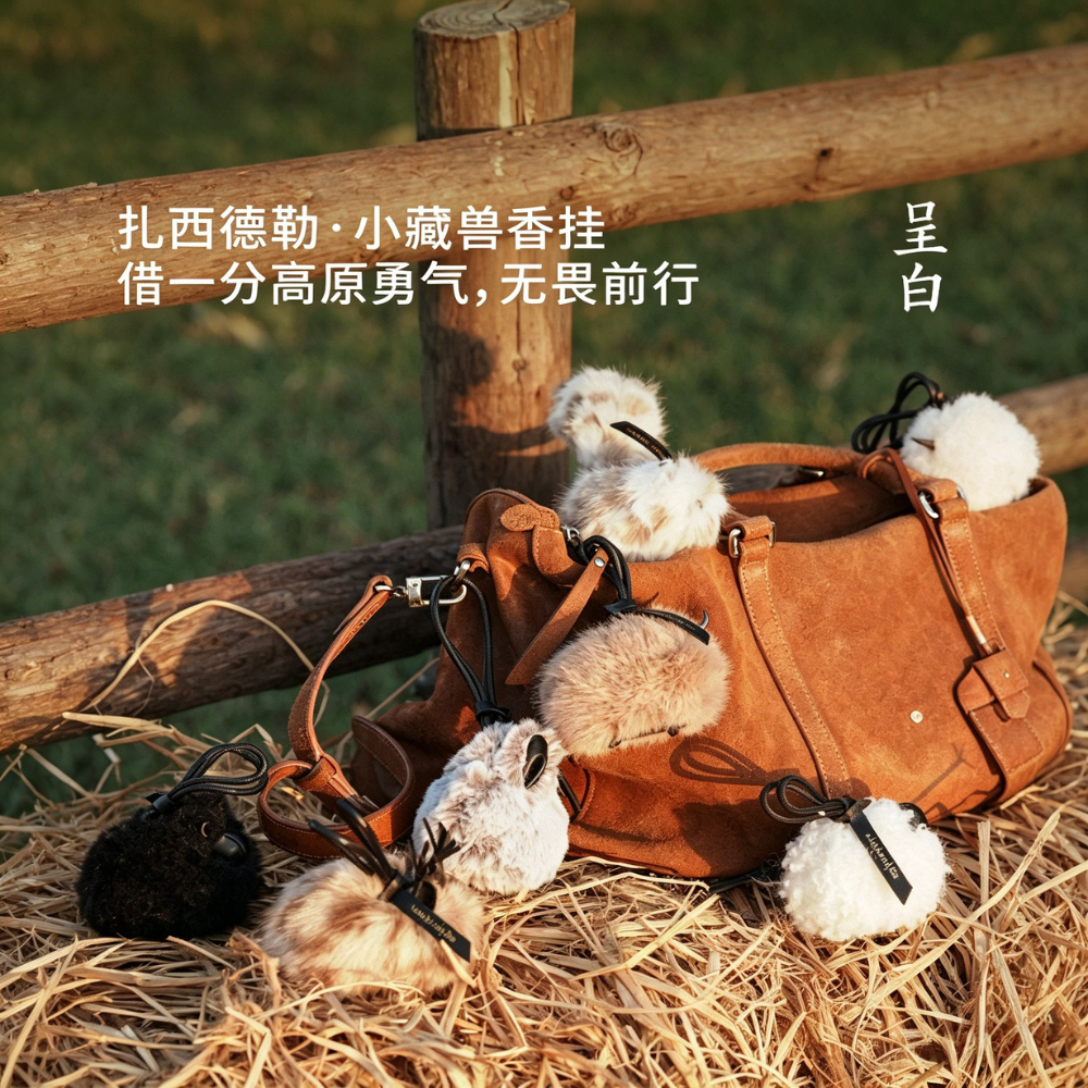 呈白小藏獸香掛車載香薰毛絨包包掛件汽車香水伴手禮 CHENG BAI Small Tibetan animal fragrance hanging car fragrant plush bag hanging car perfume gift