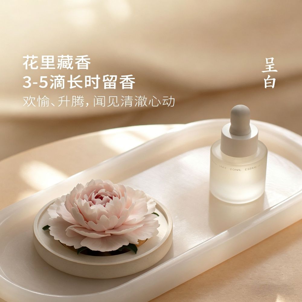 呈白十二花神浮光芍藥非遺瓷花香薰禮盒擴香石香氛禮 CHENG BAI Twelve Flower God Floating Light Peony Intangible Cultural Heritage Porcelain Floral Fragrance Gift Box Expanded Stone Fragrance Gift