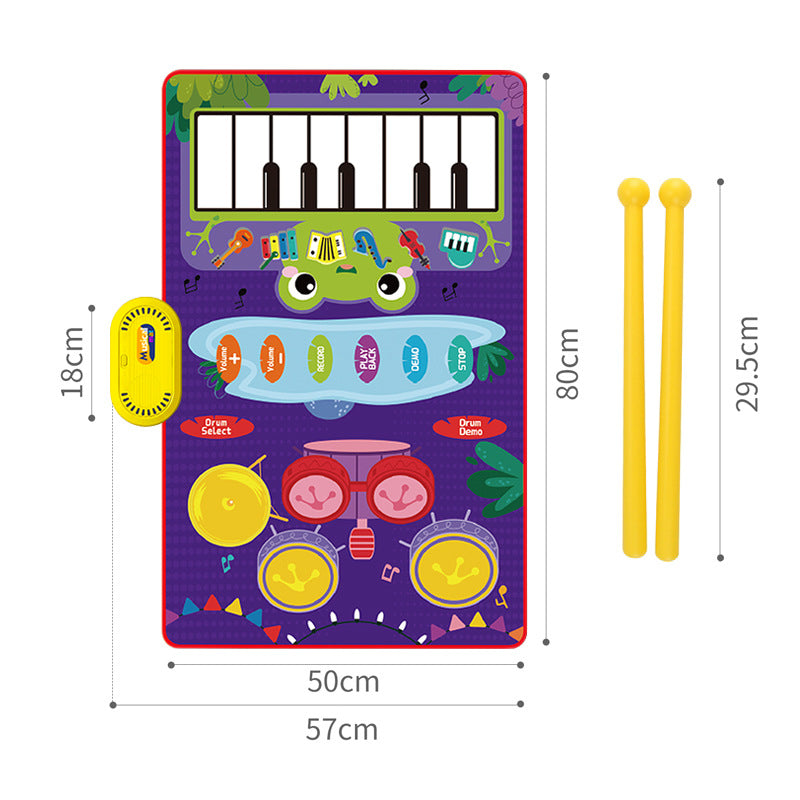 兒童早教架子鼓音樂毯觸摸式鋼琴墊爵士鼓益智玩具 Kids Early Education Drum Set Music Mat, Touch-Style Piano Pad Jazz Drum Educational Toy