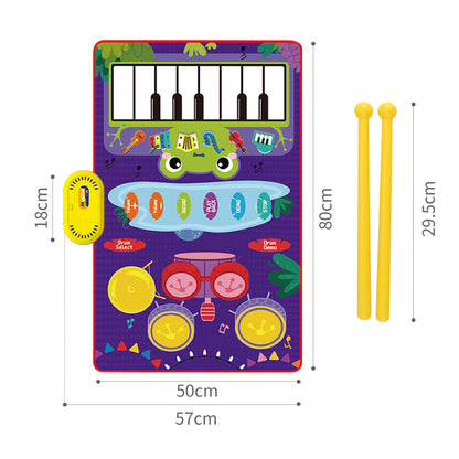 兒童早教架子鼓音樂毯觸摸式鋼琴墊爵士鼓益智玩具 Kids Early Education Drum Set Music Mat, Touch-Style Piano Pad Jazz Drum Educational Toy