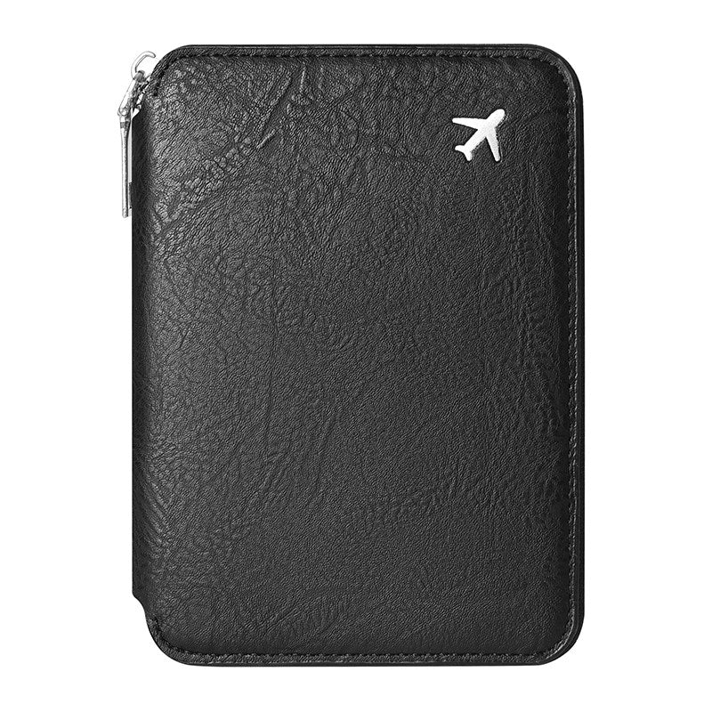 拉鏈證件護照包大容量機票收納卡包可印LOGO時尚旅行護照夾 Zippered passport bag with large capacity for tickets and cards, customizable with logo, stylish travel passport holder