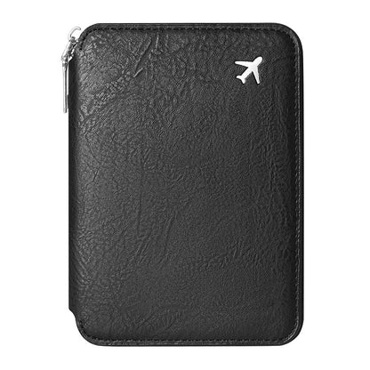 拉鏈證件護照包大容量機票收納卡包可印LOGO時尚旅行護照夾 Zippered passport bag with large capacity for tickets and cards, customizable with logo, stylish travel passport holder
