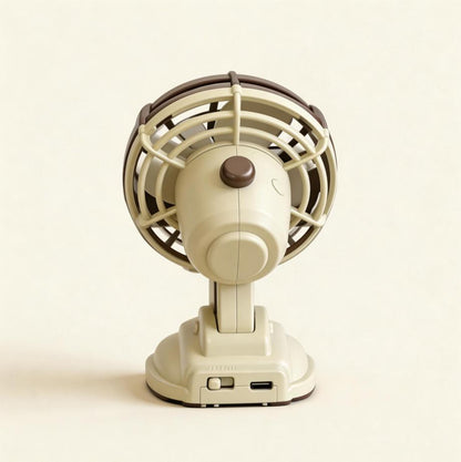 掌心的小可愛～mini 復古造型隨身便攜大風力充電小風扇 Little cutie for your palm–Mini retrostyle portable rechargeable fan with strong airflow