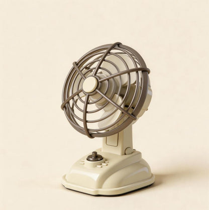 掌心的小可愛～mini 復古造型隨身便攜大風力充電小風扇 Little cutie for your palm–Mini retrostyle portable rechargeable fan with strong airflow