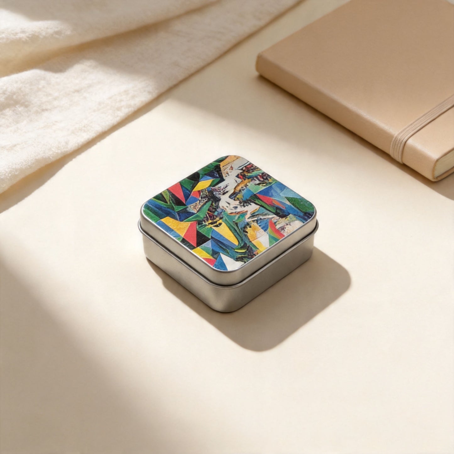 周藝文|日月星《溪山行旅圖》小方盒馬口收納盒 Travelers Among Mountains and Streams Small Square Box Tinplate Storage Box