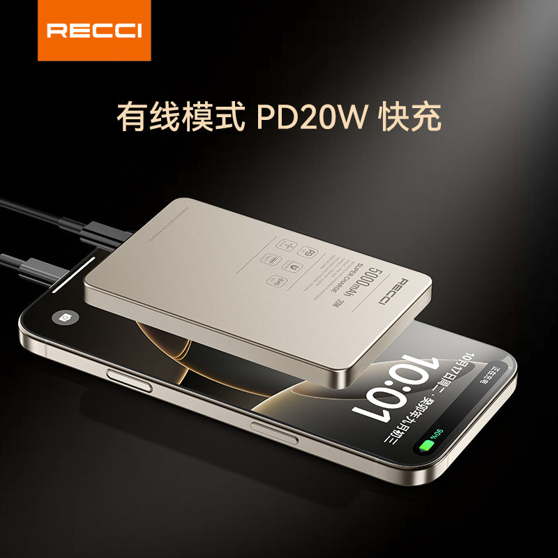 銳思【3C認證】【可上飛機】RPB-W36移動電源磁吸無線充一萬毫安培充電寶Type-C適用於蘋果系列