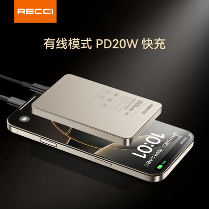 銳思【3C認證】【可上飛機】RPB-W36移動電源磁吸無線充一萬毫安培充電寶Type-C適用於蘋果系列
