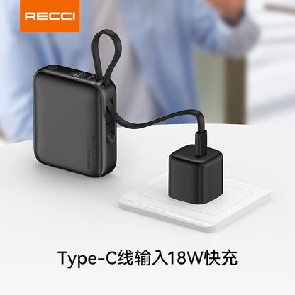銳思【3C認證】【可上飛機】RPB-P62移動電源大容量一萬自帶線充電寶適用於蘋果15/16華為安卓10000 mAh