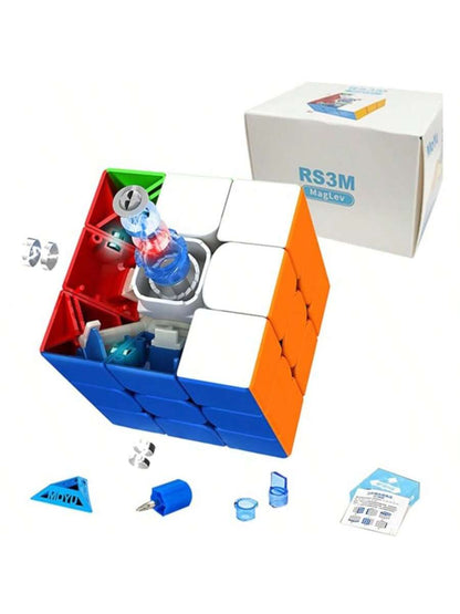 魔域RS3M磁力/磁懸浮三階魔方比賽速擰3階智力魔方 Moyu RS3M Magnetic/Maglev 3x3 Magic Cube Speed Solving Competition