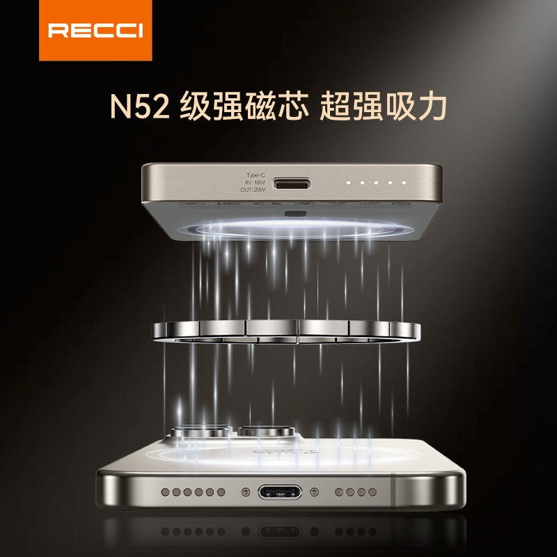 銳思【3C認證】【可上飛機】RPB-W36移動電源磁吸無線充一萬毫安培充電寶Type-C適用於蘋果系列