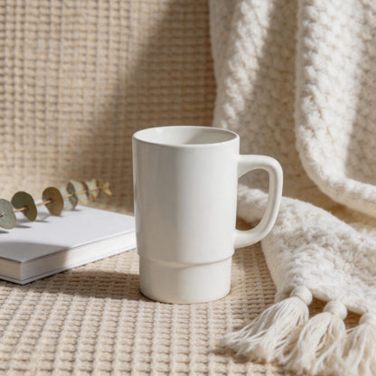 極簡系列直身陶瓷泡茶杯 大容量水杯 家用辦公咖啡牛奶馬克杯 Minimalist Straight-sided Ceramic Mug, Large-capacity Water Cup for Home & Office