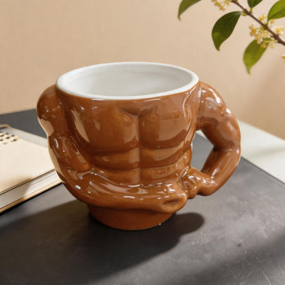 搞怪肌肉猛男陶瓷馬克杯 Title: Funny Muscle Man Ceramic Mug