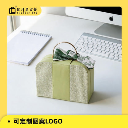皮質伴手禮品盒包裝盒中秋糕點堅果結婚高端級感商務套裝皮質空盒 Premium Leather Gift Box, Empty Packaging Case for Mid-Autumn Pastries & Nuts, High-End Business & Wedding Gift Set Container