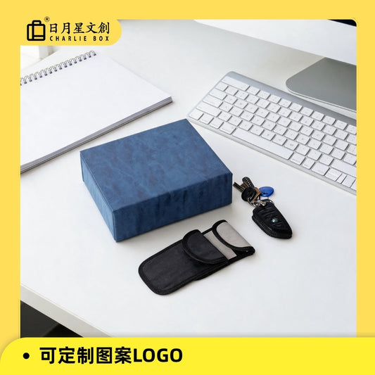 皮革兩格分區款手機鑰匙信號遮罩盒法拉第籠效應皮盒汽車防遠程盜取 Leather dual-compartment phone and key signal blocking case, Faraday cage effect, leather case to prevent remote car theft