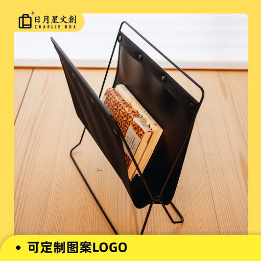 折疊拆裝皮革雜誌架置物收納架雜誌架落地桌面皮制資料架	 Foldable Leather Magazine Rack, Storage Organizer, Floor and Desktop Leather Document Rack