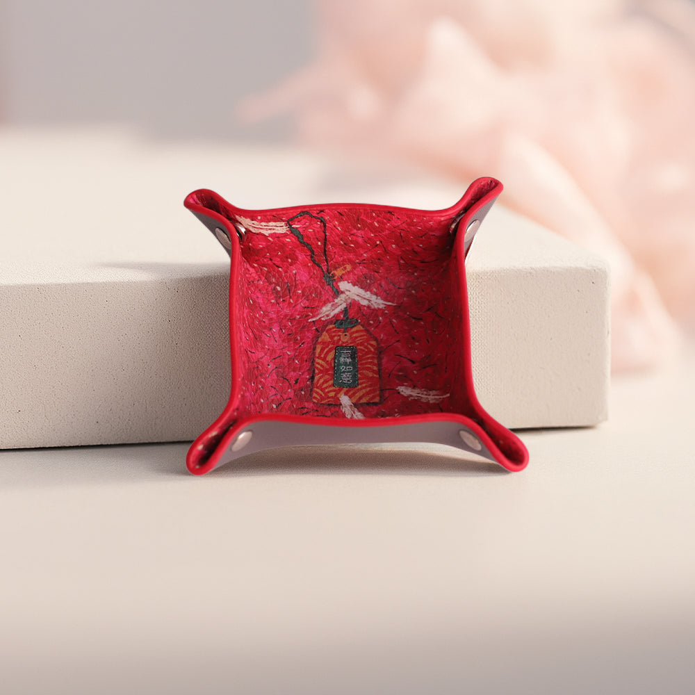周藝文 |日月星《吉祥如意》迷你皮質收納折疊盤 Amulet of Auspiciousness Mini Vegan Leather Foldable Catchall Tray