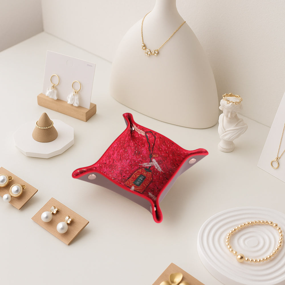 周藝文 |日月星《吉祥如意》迷你皮質收納折疊盤 Amulet of Auspiciousness Mini Vegan Leather Foldable Catchall Tray