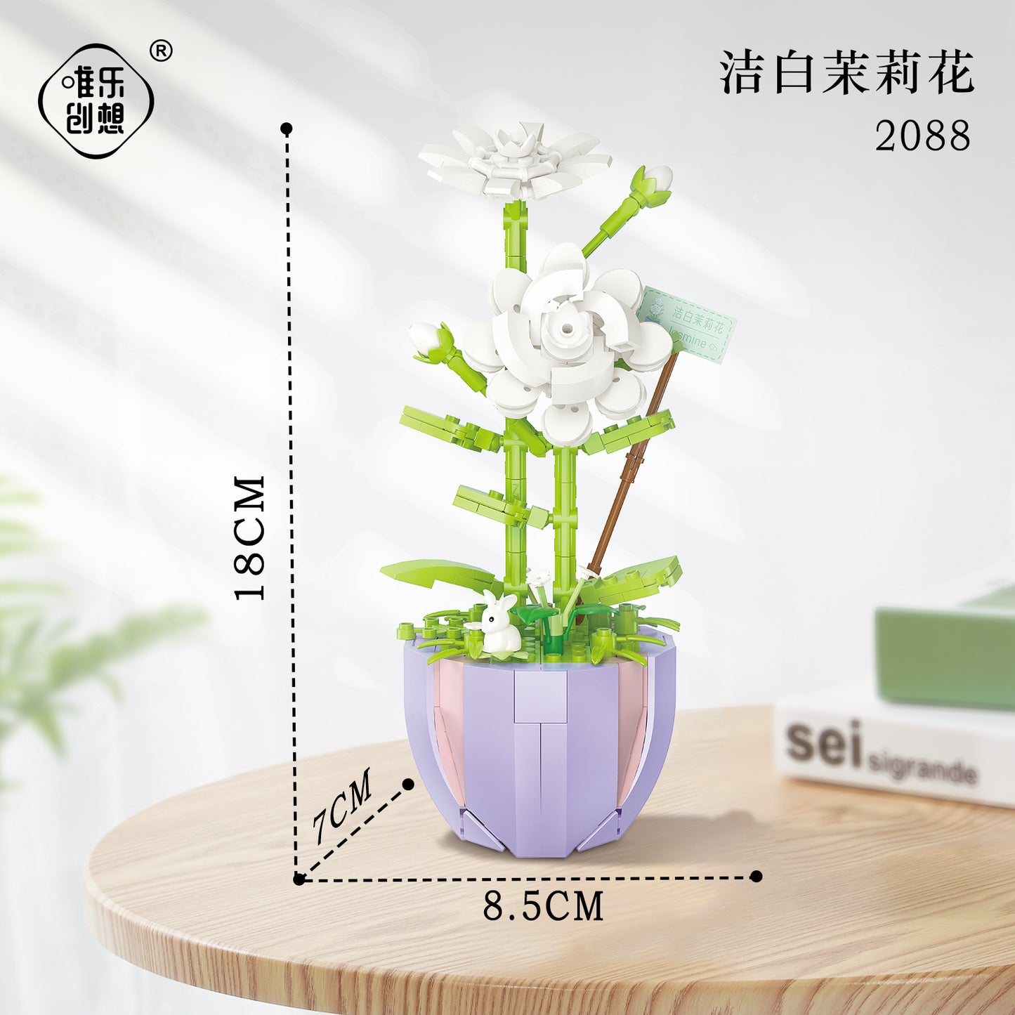 微顆粒積木多肉永生花玩具拼裝積木擺件兒童生日禮物 Micro particle building blocks, succulent eternal flower toys, assembled building blocks, ornaments, children's birthday gifts