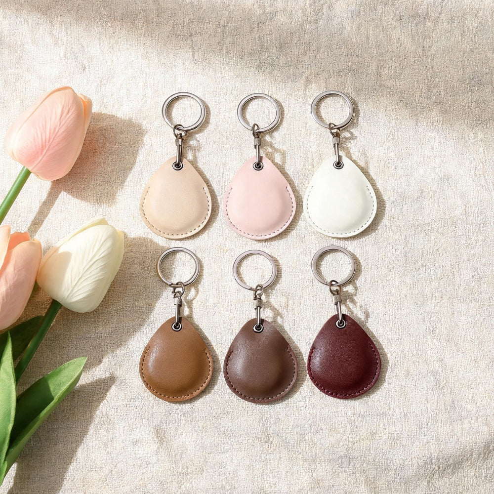 皮質AirTag保護套寵物藍牙定位器鑰匙扣皮套 Leather AirTag case, pet Bluetooth tracker, keychain cover