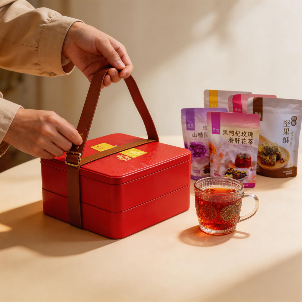 港萃・清潤茶點禮盒（雙層鐵盒） Harbor Essence ・ Refreshing Tea Snack Gift Box (Double-layer Tin)