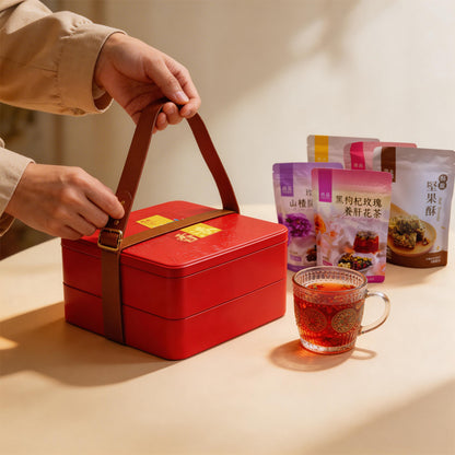 港萃・清潤茶點禮盒（雙層鐵盒） Harbor Essence ・ Refreshing Tea Snack Gift Box (Double-layer Tin)