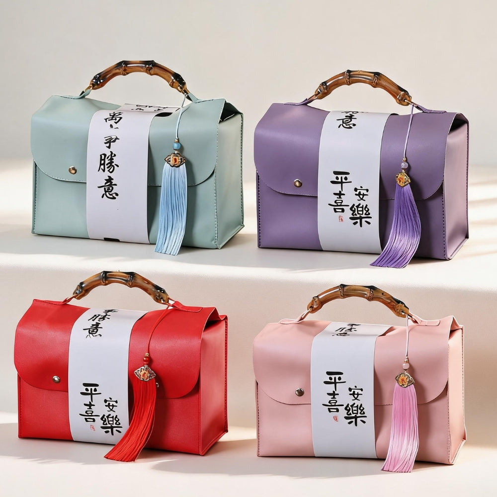 皮各禮盒空盒高端禮物盒子包裝盒手提袋伴手禮 Luxury Empty Leather Gift Box with Carry Bag, Wedding & Holiday Souvenir Packaging