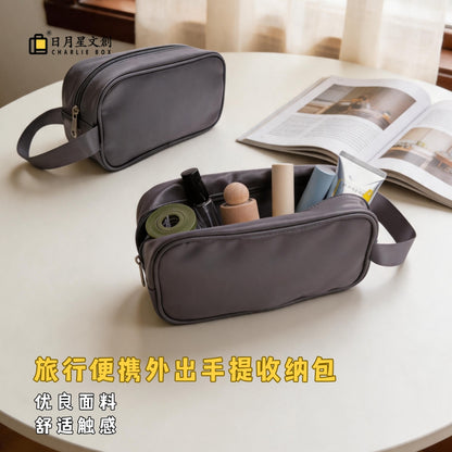 皮革洗漱包旅行便攜外出手提收納包大容量化妝包 Leather Wash Bag, Portable Travel Handheld Storage Bag, Large Capacity Cosmetic Bag