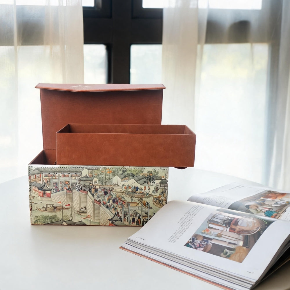 高檔皮質禮盒定做中秋包裝盒手提皮盒伴手禮盒 Custom High-Grade Leather Gift Boxes, Mid-Autumn Festival Packaging Boxes, Portable Leather Boxes, Souvenir Gift Boxes