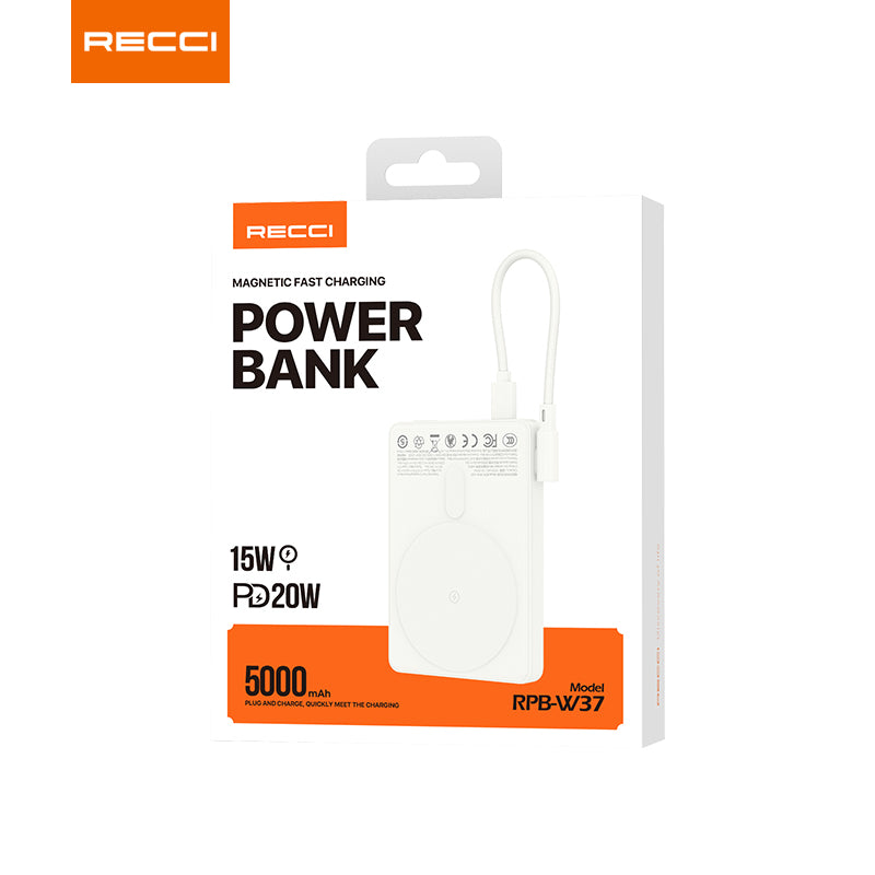 銳思移動電源【3C認證】【可上飛機】RPB-W37-W38自帶線5000/10000毫安培大容量充電寶通用