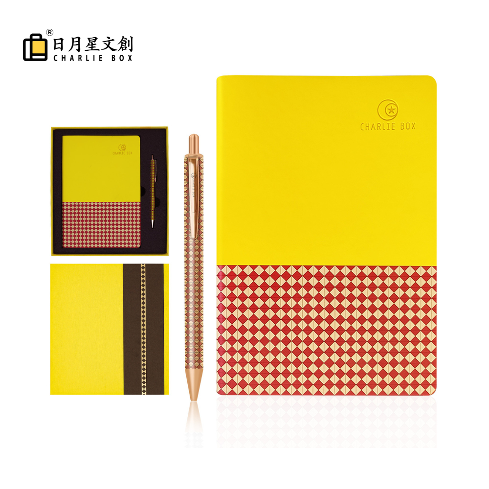 日月星原創黃色港風茶餐廳設計筆記本套裝商務禮盒 CharlieBox Original Yellow Harbor style Tea Restaurant Design Notebook Set Business Gift Box（副本）
